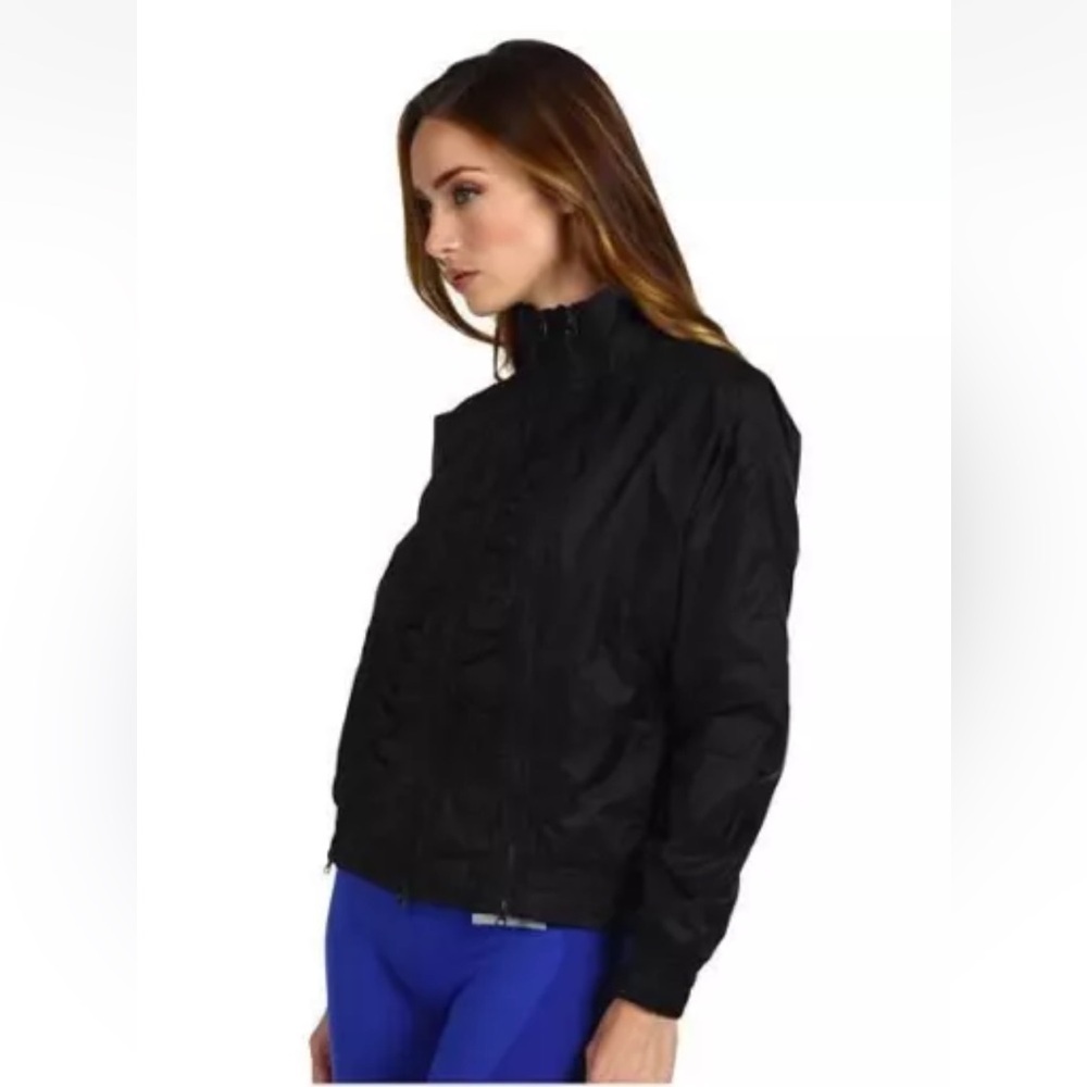 Stella McCartney Adidas 3 FULL ZIP FRONT CLOSURE POCKETS LINED JACKET Sz M Black